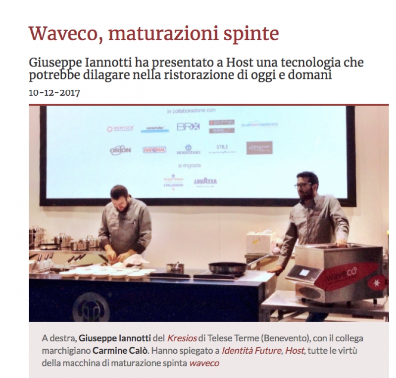 Identità Golose: waveco®, una tecnologia che potrebbe dilagare nella ristorazione